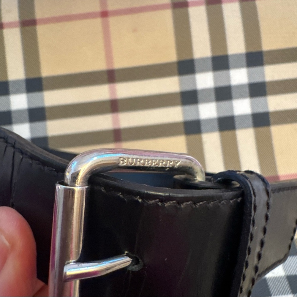 Burberry Tan and Black  large Checkered Crossbody Messenger Bag - Picture 11 of 16